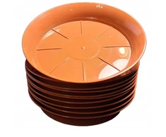Don-plast, 10 vnt. vazonų stovų rinkinys, skersmuo 10 cm, terakotos spalvos