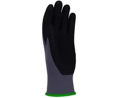 Donau Safety Flex darbo pirštinės, dydis 11, 12 porų, pilkos/juodos, mechaniko surinkimo pirštinės, padengtos nitrilu, atsparios lengvai alyvai, nailoninės apsauginės pirštinės darbui, automobiliui, sandėliui