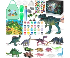 Dongqi dinozaurų piešimo rinkinys, rankdarbių rinkinys, dovana vaikams dinozaurų tema, žaislas 3 4 5 6 7 8 metų vaikams, piešimo žaislas su dinozaurų rinkiniu, kūrybiškumo dovanos berniukams ir mergaitėms