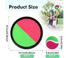Dongszq velcro kamuoliukų žaidimas, velcro kamuoliukų rinkinys su 4 gaudymo diskais ir 4 kamuoliukais, velcro kamuoliukų žaidimo gaudymo kamuoliukų rinkinys, paplūdimio žaislas, velcro kamuoliukas, atsparus vandeniui, velcro kamuoliukų žaidimas vaikams, d