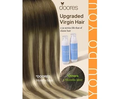 Doores tape-in tikrų plaukų priauginimas, ombre riešuto ruda į pelenų rudą ir šviesiai blondinę, 35 cm, 50 g, 20 vnt., tape-in plaukų priauginimas, remy tape priauginami tikri plaukai