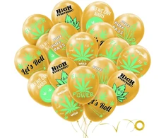 Dope balionų priedų rinkinys, 24 vnt. Weed lateksiniai balionai, dekoracija, laimingo Dope gimtadienio vakarėlio priedai, balionai