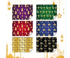 Dovanų pakavimo popierius su Eid Mubarak motyvais, 6 lapai