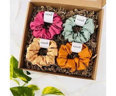 Dovanų rinkinys 4 scrunchie gumelės, įvairių spalvų