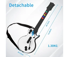 Doyo gitaros valdiklis, skirtas pc ir ps3 guitar hero gitarai su dirželiu, idealus guitar hero, clone hero ir rock band žaidimams, aukštos kokybės, skirtas guitar hero ps3 ir pc (5 mygtukai, baltas)