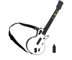 Doyo gitaros valdiklis, skirtas pc ir ps3 guitar hero gitarai su dirželiu, idealus guitar hero, clone hero ir rock band žaidimams, aukštos kokybės, skirtas guitar hero ps3 ir pc (5 mygtukai, baltas)