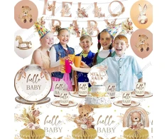 Doyomtoy boho gimtadienio dekoracija, boho baby shower vakarėlio balionų dekoracija korio ornamentas mergaičių gimtadienio vakarėliui bohemiška mergaičių gimtadienio dekoracija baby shower rinkinys, 23 vnt.