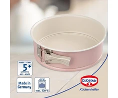 Dr. Oetker 20 cm apvali kepimo forma, rožinė/kremas