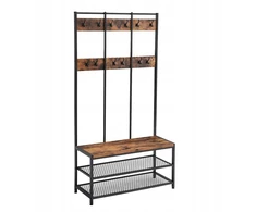 Drabužių kabykla 186cm Loft Industrial Style su sėdyne