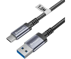 Dreaazhi usb ir usb c kabelis 1 m, usb 3.1 gen 2 kabelis greitam įkrovimui su 10 gbps duomenų perdavimu, android automobilinis kabelis, skirtas iphone 16/15, galaxy note 8, s8, s9, s10, sony xz, lg v20, htc, ssd ir kt.