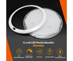 Dream lighting 12 V Led lubinis šviestuvas kemperiui, nameliui ant ratų, valčiai, jachtai, priminimas, reguliuojamas, Ip44, 21 cm, šaltai balta