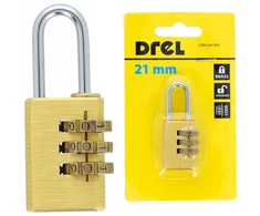 Drel mini spyna 21 mm su kodu lagaminams, bagažui, apsauga, blokada