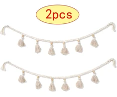 Dtoterul macrame sienos dekoracija, 2 vnt., girlianda, medvilninis austas gobelenas, macrame sienos dekoracija, dekoracija, pakabinama kutų girlianda, macrame girlianda, macrame dekoracija, siena vestuvių vakarėliui