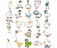 Duck lipdukų rinkinys, 50 vnt. Duck lipdukai riedlentei, grafiti lipdukai motociklams, dviračiams, snieglentėms, bagažui, nešiojamam kompiuteriui, automobiliui, lagaminui vaikams ir paaugliams, vandeniui atsparūs vinilo lipdukai