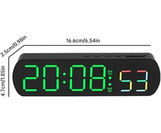 Duobagma didelis skaitmeninis sieninis laikrodis su temperatūros ekranu, naktiniu režimu, stalo žadintuvas 12/24h elektroninis led laikrodis su valdymu balsu