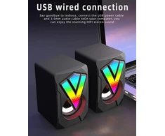 Kompiuterio kolonėlės Duobagma Pc garsiakalbis, Usb kompiuterio garsiakalbis 2.0 stereo žaidimų garsiakalbis su šauniomis Led lemputėmis, skirtas Pc kompiuteriui, staliniam kompiuteriui, nešiojamam kompiuteriui, išmaniajam telefonui