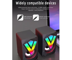 Kompiuterio kolonėlės Duobagma Pc garsiakalbis, Usb kompiuterio garsiakalbis 2.0 stereo žaidimų garsiakalbis su šauniomis Led lemputėmis, skirtas Pc kompiuteriui, staliniam kompiuteriui, nešiojamam kompiuteriui, išmaniajam telefonui
