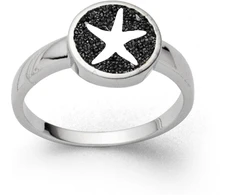Dur Jewellery: Žiedas Dream Starfish su lavos smėliu R5585, sidabras, be brangakmenių