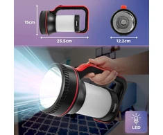 Duronic Rl74 žibintuvėlis | Led žibintas | Ryški lauko kempingo lempa | Lempa su 10000 mah įkraunamu prožektoriumi su trimis šviesos režimais | Avarinėms situacijoms ir elektros energijos tiekimo nutraukimams | Su rankena | 320 liumenų