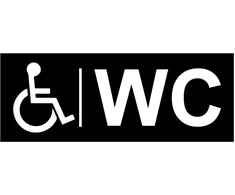 Durų lentelė Tualetas Wc Neįgaliesiems 20x7,5 cm - Juoda