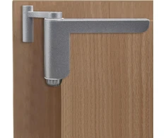 Durų pritraukėjas be gręžimo - mini durų pritraukėjas, automatinis durų pritraukėjas lengvoms vidaus durims, tinkamas Din kairės/dešinės pusės kambario durims - 1 sidabrinis komplektas