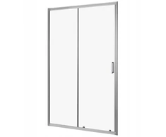 Dušo durys nišai stumdomos 90cm chromo spalvos Walk-in kabina stiklas sienelė
