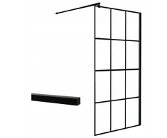 Dušo sienelė su nutekėjimu ir slenksčiu Walk-in 90x200 stiklo raštas 8mm