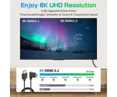 Duttek mini hdmi į hdmi 2.1 spiralinis kabelis 1.2 m, stačiu kampu mini hdmi į hdmi kabelis, hdmi 2.1 palaiko 8k @ 60hz, 4k @ 120hz, suderinamas su kamera, vaizdo kamera, planšetinio kompiuterio grafika, nešiojamuoju kompiuteriu