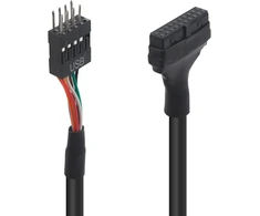 Duttek usb 3.0 jungtis į usb 2.0, usb 3.0 į usb 2.0 pagrindinės plokštės adapterio kabelis, 19 kontaktų usb 3.0 moteriška į 9 kontaktų usb 2.0 vyriška pagrindinės plokštės kabelio adapterio keitiklis 15 cm (2 vnt.)