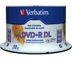 Vinilinė plokštelė Dvd+r verbatim 8.5gb 8x 50vnt (cake 50) double layer print