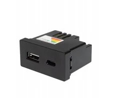 Dvigubas Usb A+c įkroviklis, juodas Luuna modulis