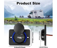 Dvigubas Usb automobilinis įkroviklio lizdas, Qc3.0 ir Pd Usb-c automobilinis įkroviklis 12v-24v greito įkrovimo lizdas vandeniui atsparus įkrovimo lizdo skydelis skirtas jachtoms, automobiliams, motociklams, kemperiams, valtims (2 vnt.)