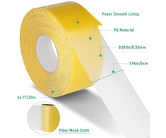 Dvipusė audinio juosta 5cm x 20m, itin stipri, skaidri, su stiklo pluošto tinkleliu