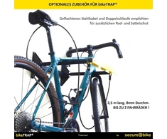Dviračio apsauga nuo vagystės dviguba kilpa plieno trosas 2,5 m x 8 mm, skirtas apsaugos nuo vagystės įtaisui Biketrap