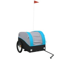 Dviračio priekaba, juodos ir mėlynos spalvos, 45kg, geležis