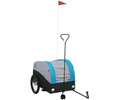 Dviračio priekaba, juodos ir mėlynos spalvos, 45kg, geležis