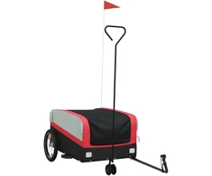 Dviračio priekaba, juodos ir raudonos spalvos, 45kg, geležis
