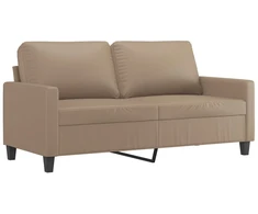 Fotelis Dvivietė sofa, kapučino spalvos, 140cm, dirbtinė oda