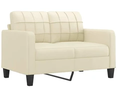 Fotelis Dvivietė sofa, kreminės spalvos, 120cm, dirbtinė oda