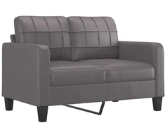 Fotelis Dvivietė sofa, pilkos spalvos, 120cm, dirbtinė oda