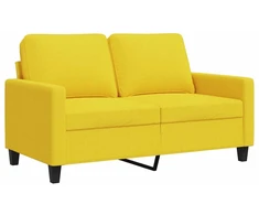 Fotelis Dvivietė sofa, šviesiai geltonos spalvos, 120cm, audinys