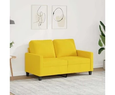 Fotelis Dvivietė sofa, šviesiai geltonos spalvos, 120cm, audinys