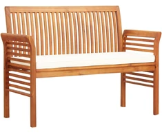 Dvivietis sodo suoliukas su čiužinuku, 120cm, akacijos masyvas