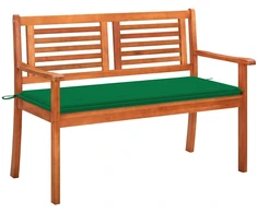 Dvivietis sodo suoliukas su pagalvėle, 120cm, eukalipto masyvas