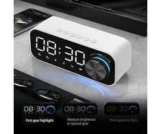 Dxia bluetooth garsiakalbio žadintuvas, led naktinės lemputės žadintuvas, usb įkroviklis, maitinamas iš tinklo su baterijos atsarga, individualus dvigubas žadintuvas, gali būti prijungtas prie mobiliojo bluetooth