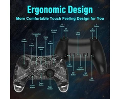 Dyonder Switch Controller, Led belaidis Switch Pro valdiklis, skirtas Switch/switch Lite/switch Oled, su Rgb belaidžiu žaidimų valdikliu, skirtas Pc/telefonui (juodas)