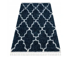 Dywany Uszczow Berberų kilimas 140x190 Trellis mėlynas #e214