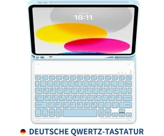 Easyacc dėklas, skirtas Ipad 11 (a16) / 10-os kartos planšetiniam kompiuteriui su klaviatūra 11/10,9 colio 2025/2022 (a2757/a2777/a3356/a3355), magnetinis nuimamas dėklas su rašiklio laikiklio klaviatūra, mėlynas