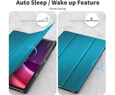 Easyacc dėklas, skirtas Lenovo Tab P11 (2nd Gen) 11.5 colių Tb350fu/tb350xu 2022 su ekrano apsauga, itin plonas dėklas su stovo funkcija, automatinio užmigdymo/pabudimo funkcija, peacock mėlynas