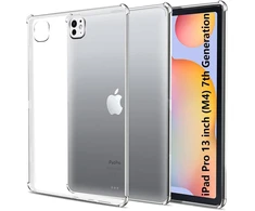Easybee dėklas, suderinamas su Ipad Pro (m4) 13 colių, itin plonas silikoninis smūgiams atsparus galinis dangtelis, hd skaidrus tpu planšetinio kompiuterio apsauginis dėklas, skirtas Ipad Pro 13 colių - skaidrus